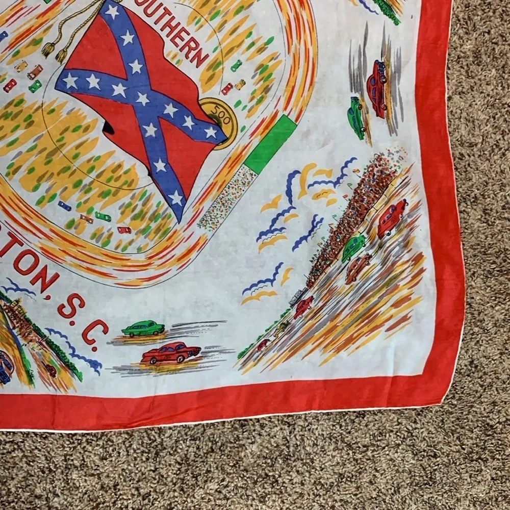 Vintage NASCAR silk scarf Southern 500 / Darlington, SC